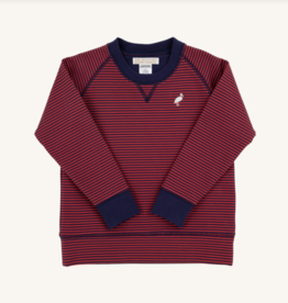 TBBC (18/24M) Cassidy Crewneck Richmond Red/Nantucket Navy Stripe