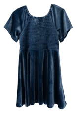 Emma Jean 1006 Molly Blue Velvet Smocked Dress