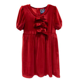 Emma Jean (Size 4) Chelsea Bow Dress Red Velvet