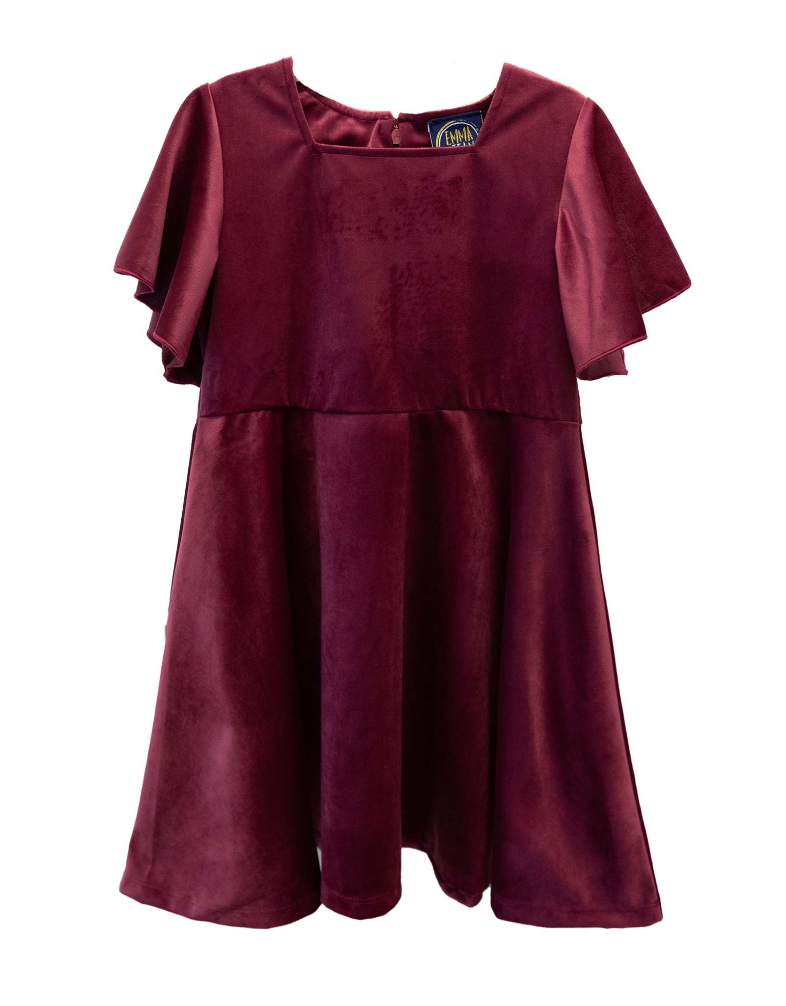 Emma Jean 1008 Addison Dk Magenta Velvet Dress