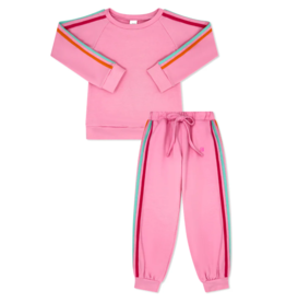 Set Athleisure (Size 5/6) Savannah Jogger Set Taffy Pink/Strawberry Pink