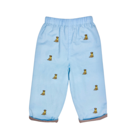 Zuccini Embroidered Labrador Light Blue  Corduroy Pant