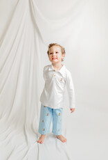 Zuccini ZEF25 Embroidered Labrador Light Blue  Corduroy Pant