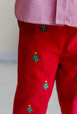Zuccini ZEF25 Embroidered Christmas Tree Red Corduroy Pant