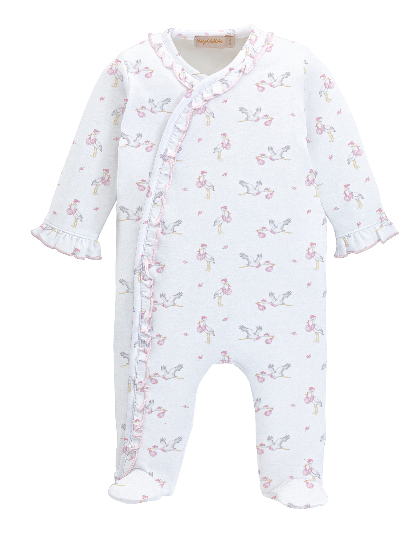 Baby Club Chic BCCF25 Tiny Storks Ruffle Footie