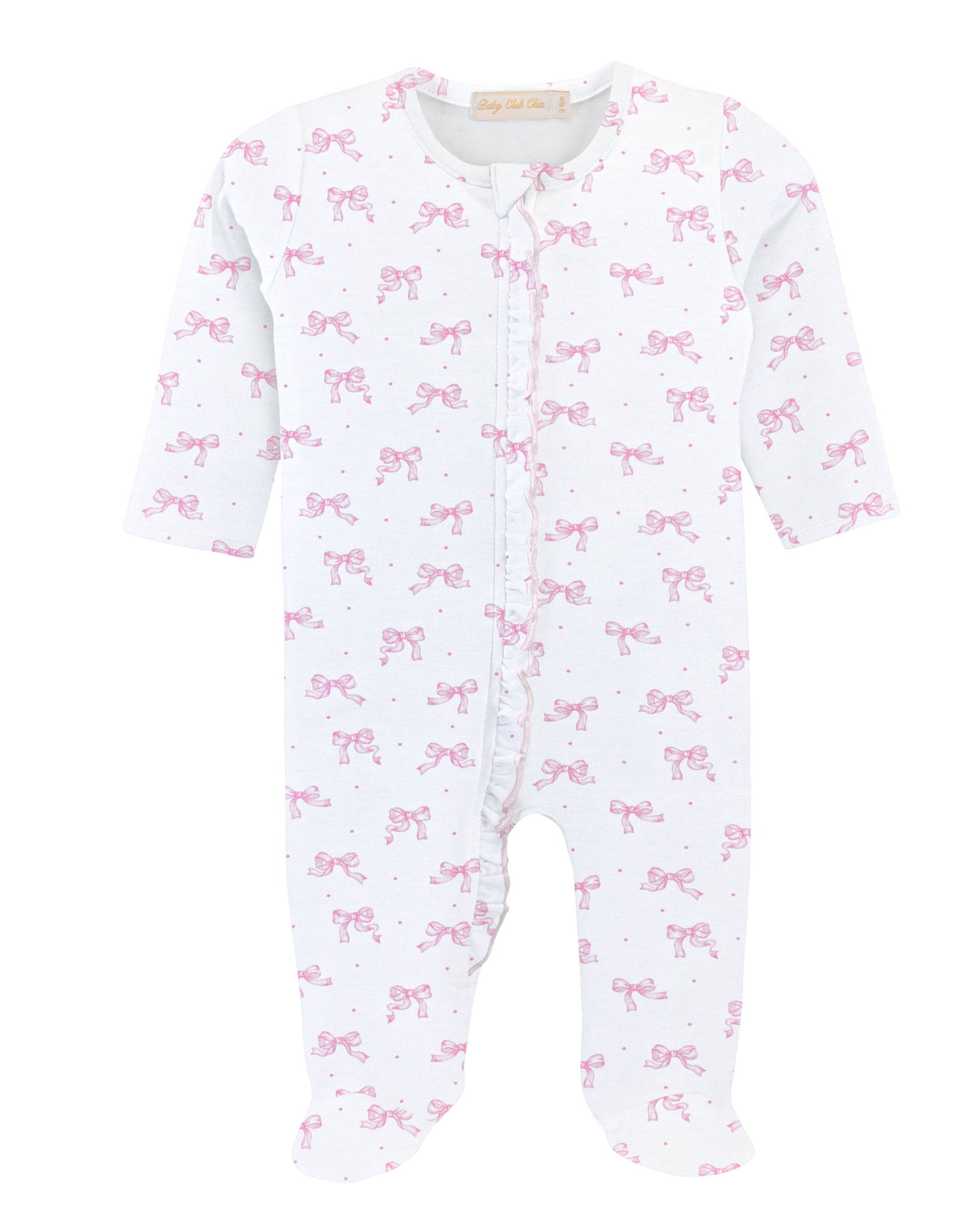Baby Club Chic BCCF25 Tiny Pretty Bows Zip Footie