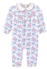 Baby Club Chic BCCF25 Blue Floral Bows Playsuit