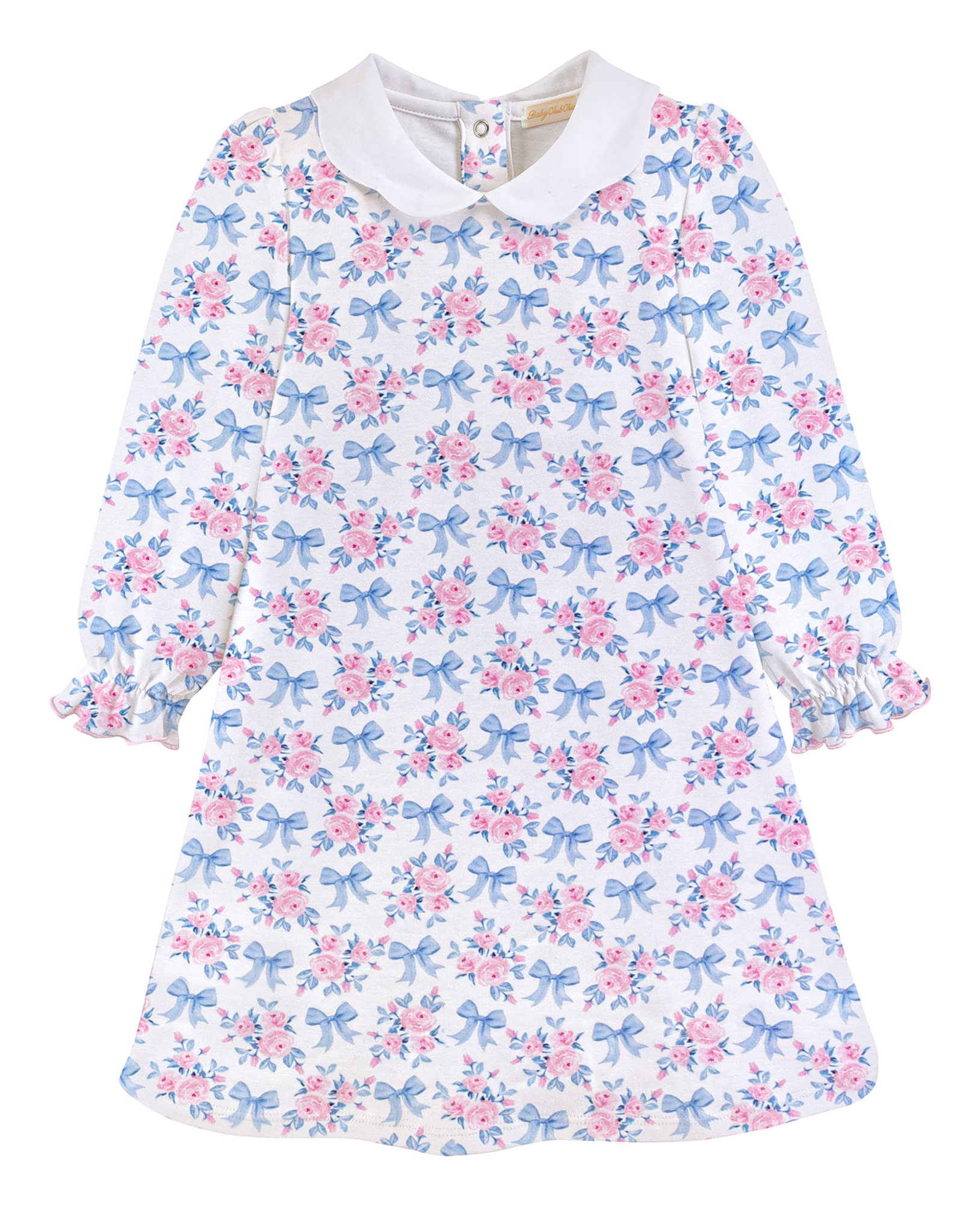 Baby Club Chic BCCF25 Blue Floral Bows Dress