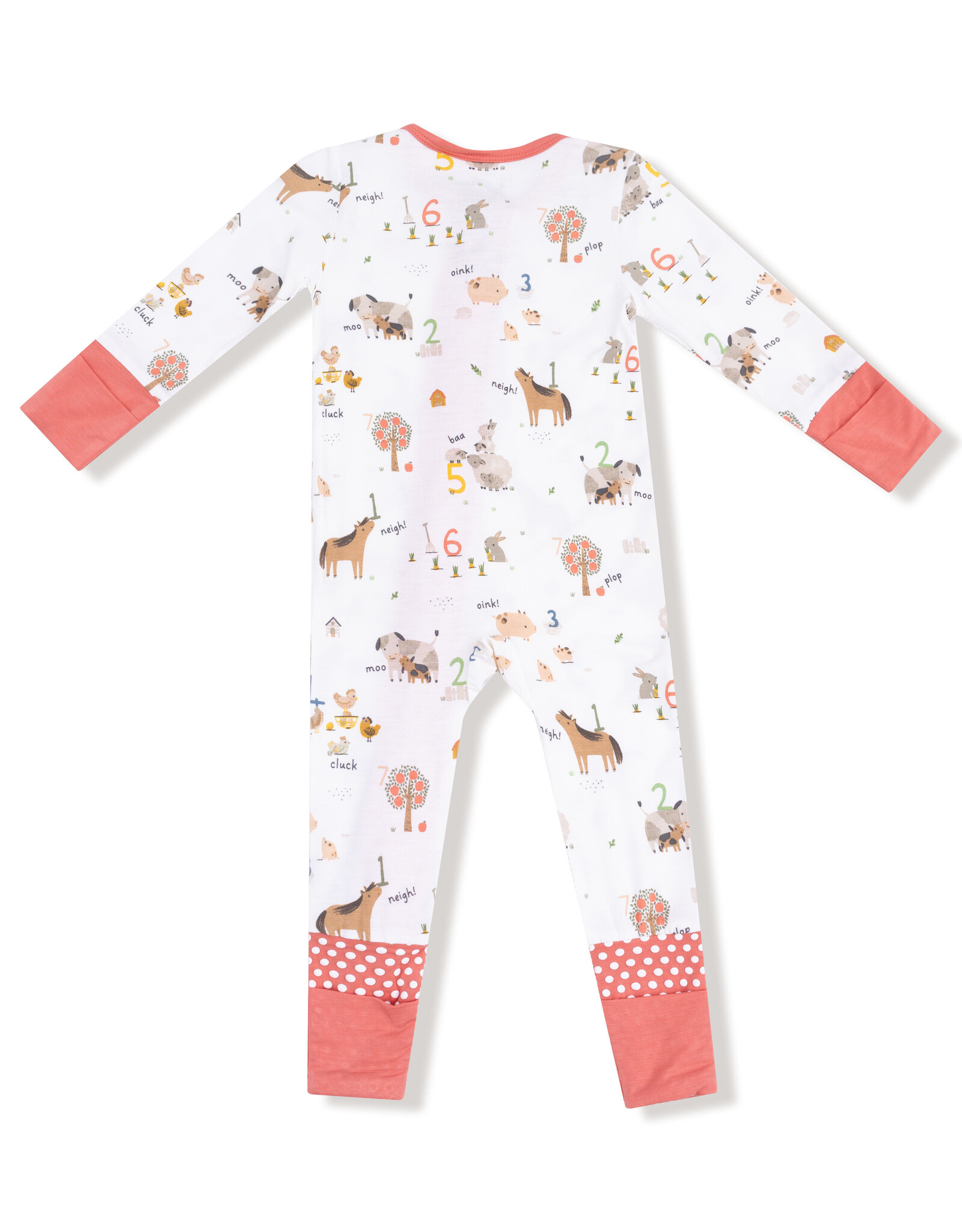 Angel Dear ADF25 2 Way Zipper Romper Farm Sounds