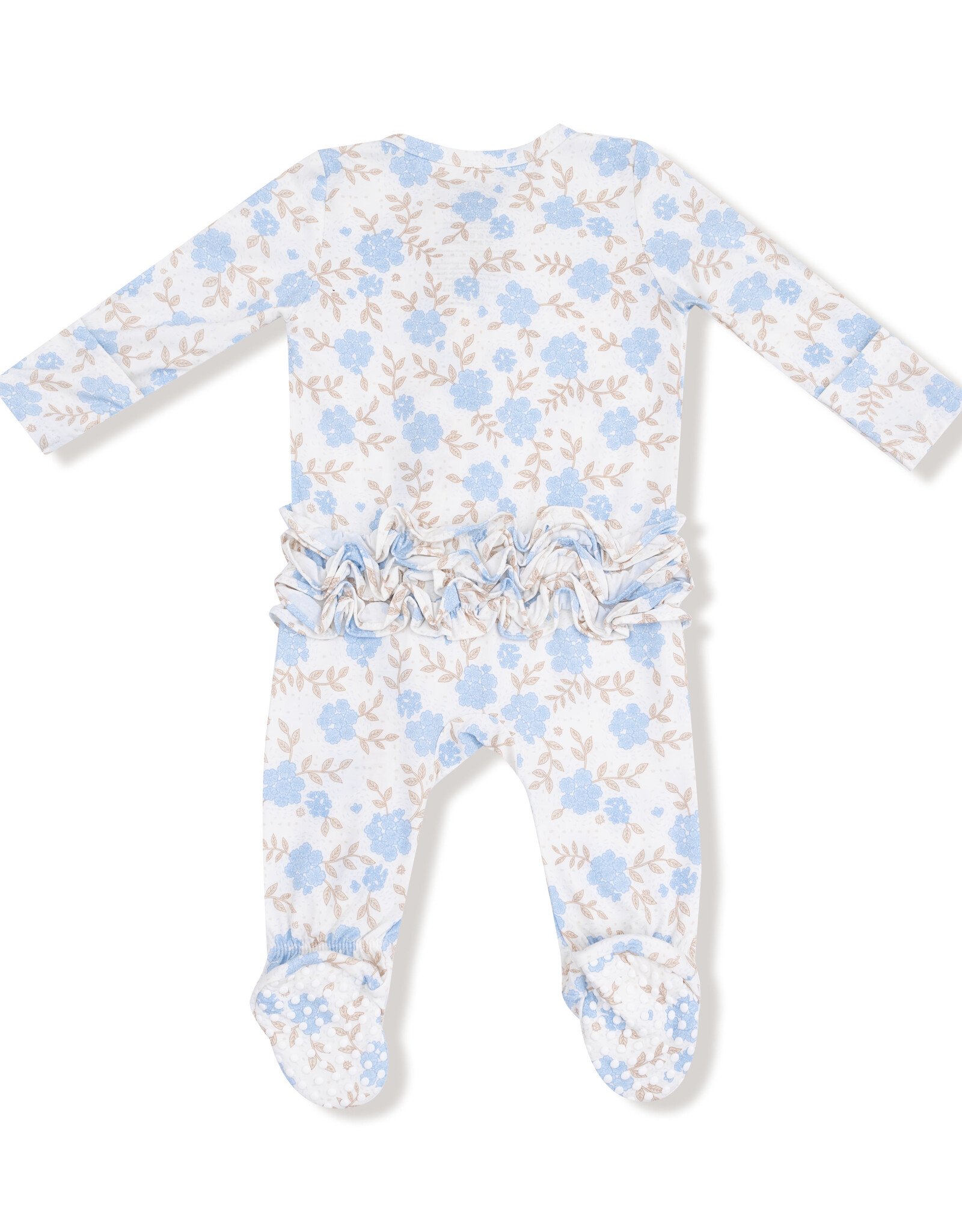 Angel Dear ADF25 2 Way Zipper Footie Baby Blue Floral