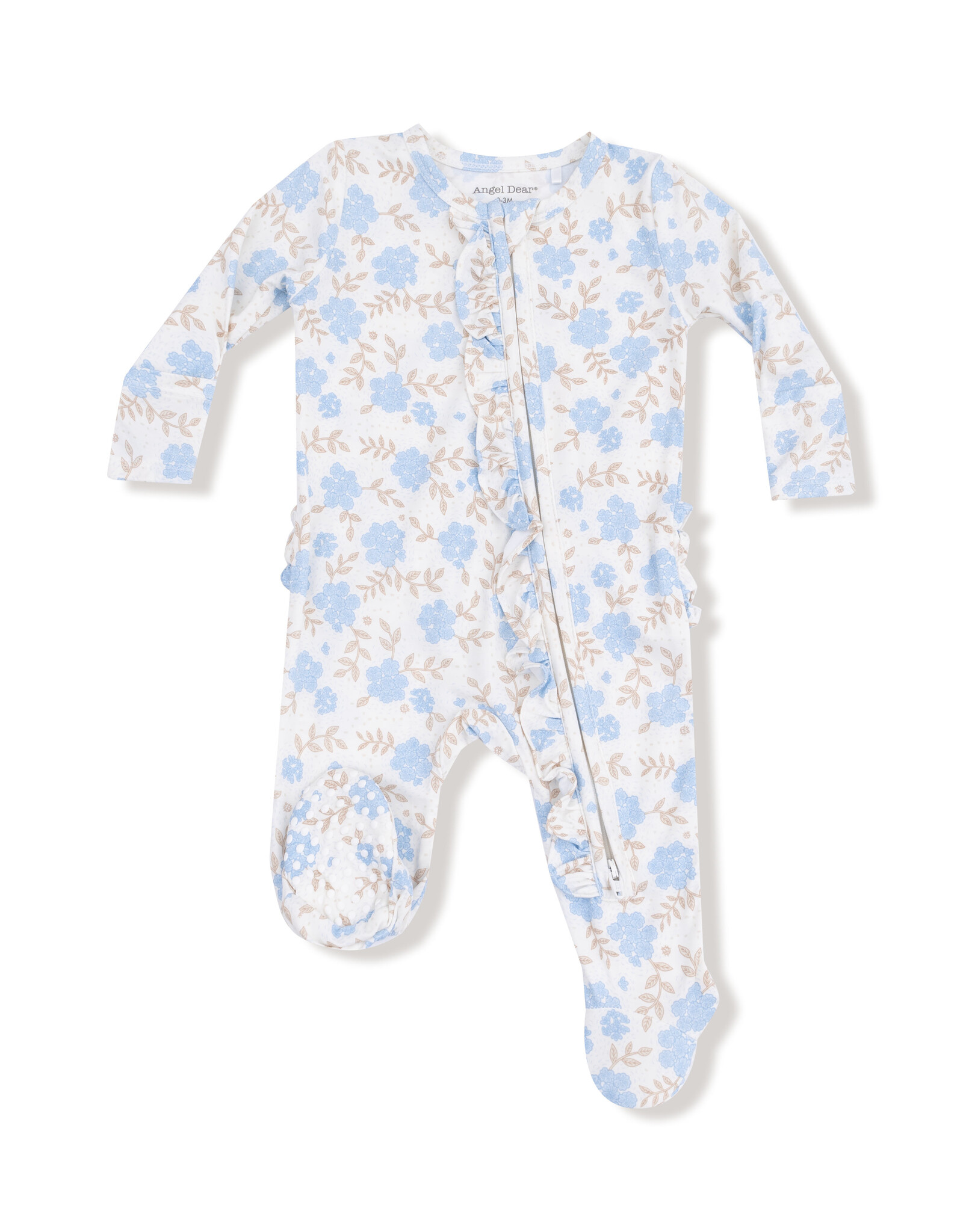 Angel Dear ADF25 2 Way Zipper Footie Baby Blue Floral