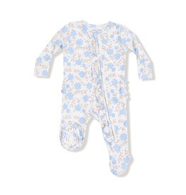 Angel Dear 2 Way Zipper Footie Baby Blue Floral