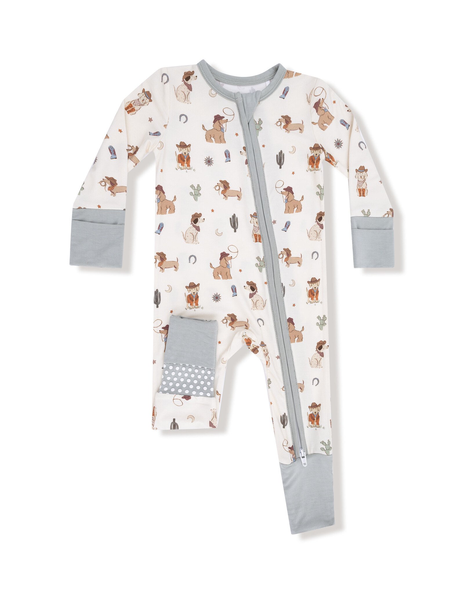 Angel Dear ADF25 2 Way Zipper Romper Cowboy Dogs