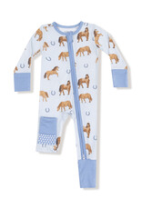 Angel Dear ADF25 2 Way Zipper Romper Horses Blue