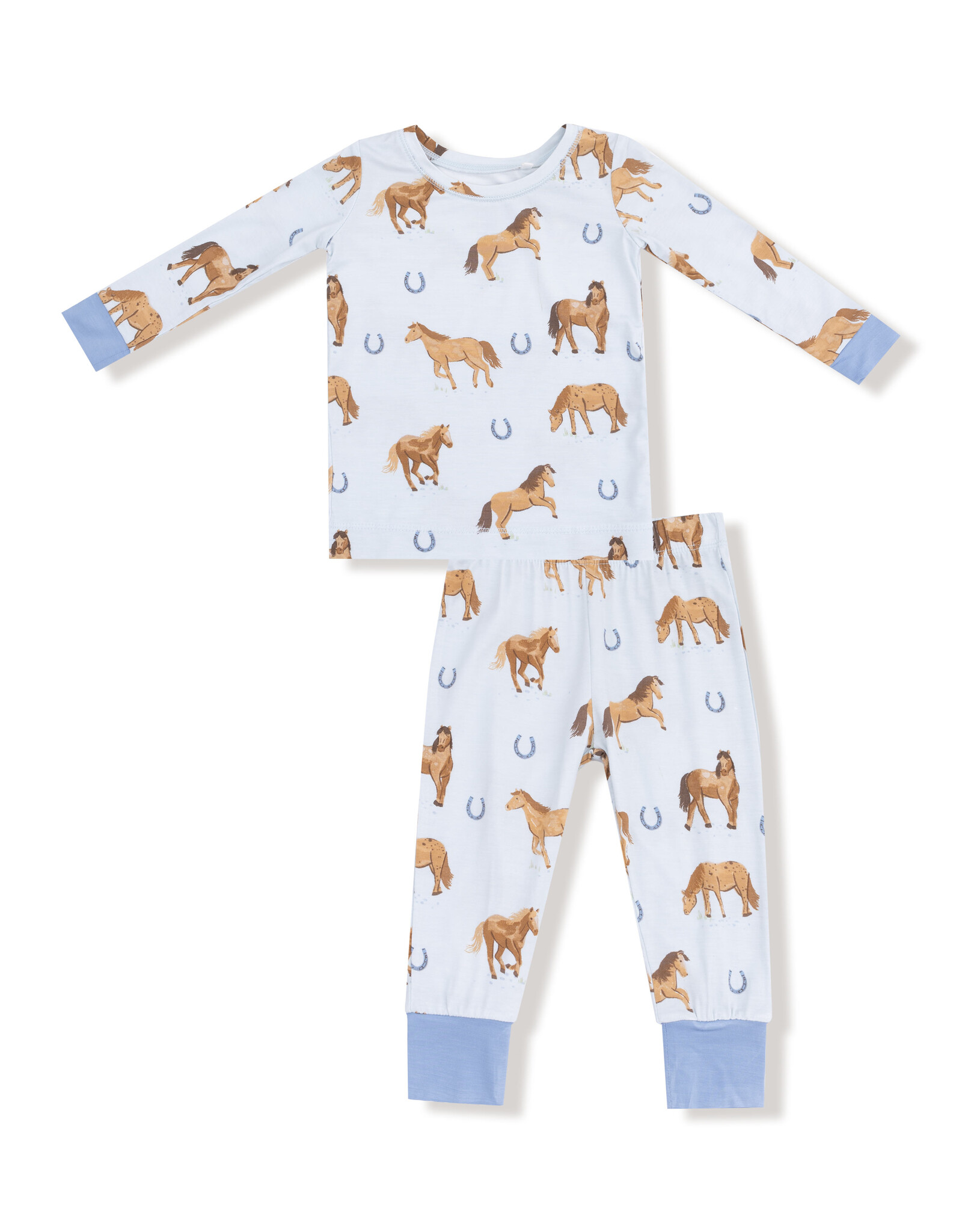 Angel Dear ADF25 LS Loungewear Horses Blue