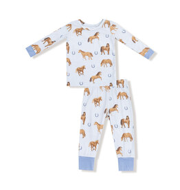 Angel Dear Long Sleeve Loungewear Horses Blue