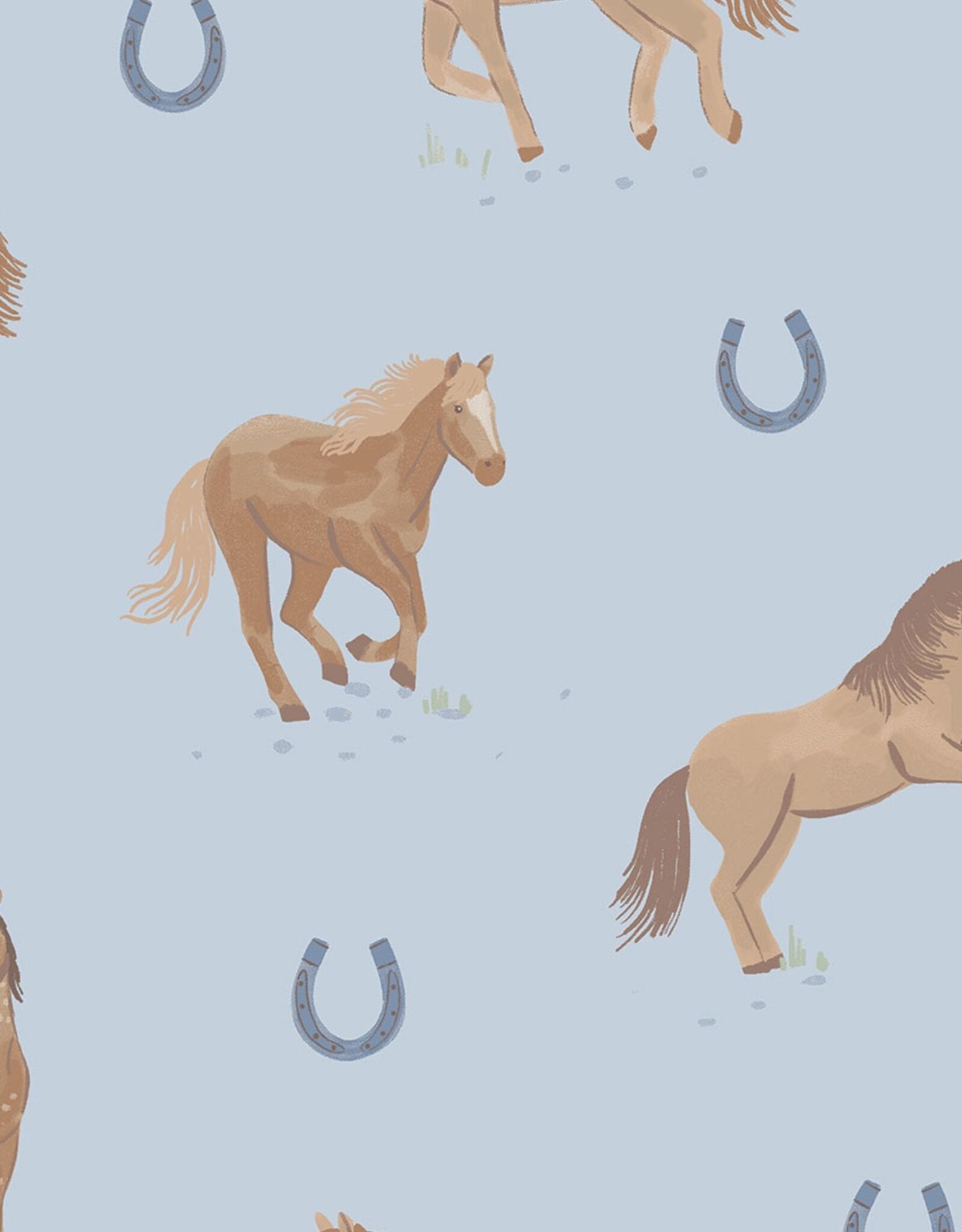 Angel Dear ADF25 LS Loungewear Horses Blue