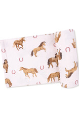 Angel Dear ADF25 Swaddle Blanket Pink Horses