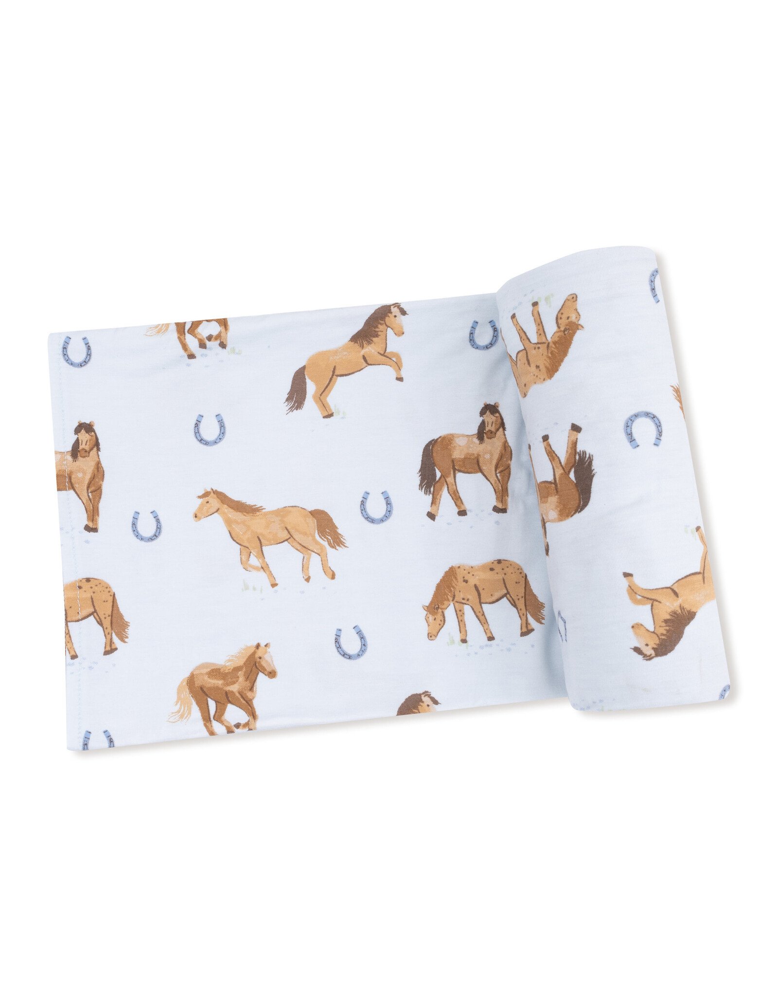 Angel Dear ADF25 Swaddle Blanket Blue Horses