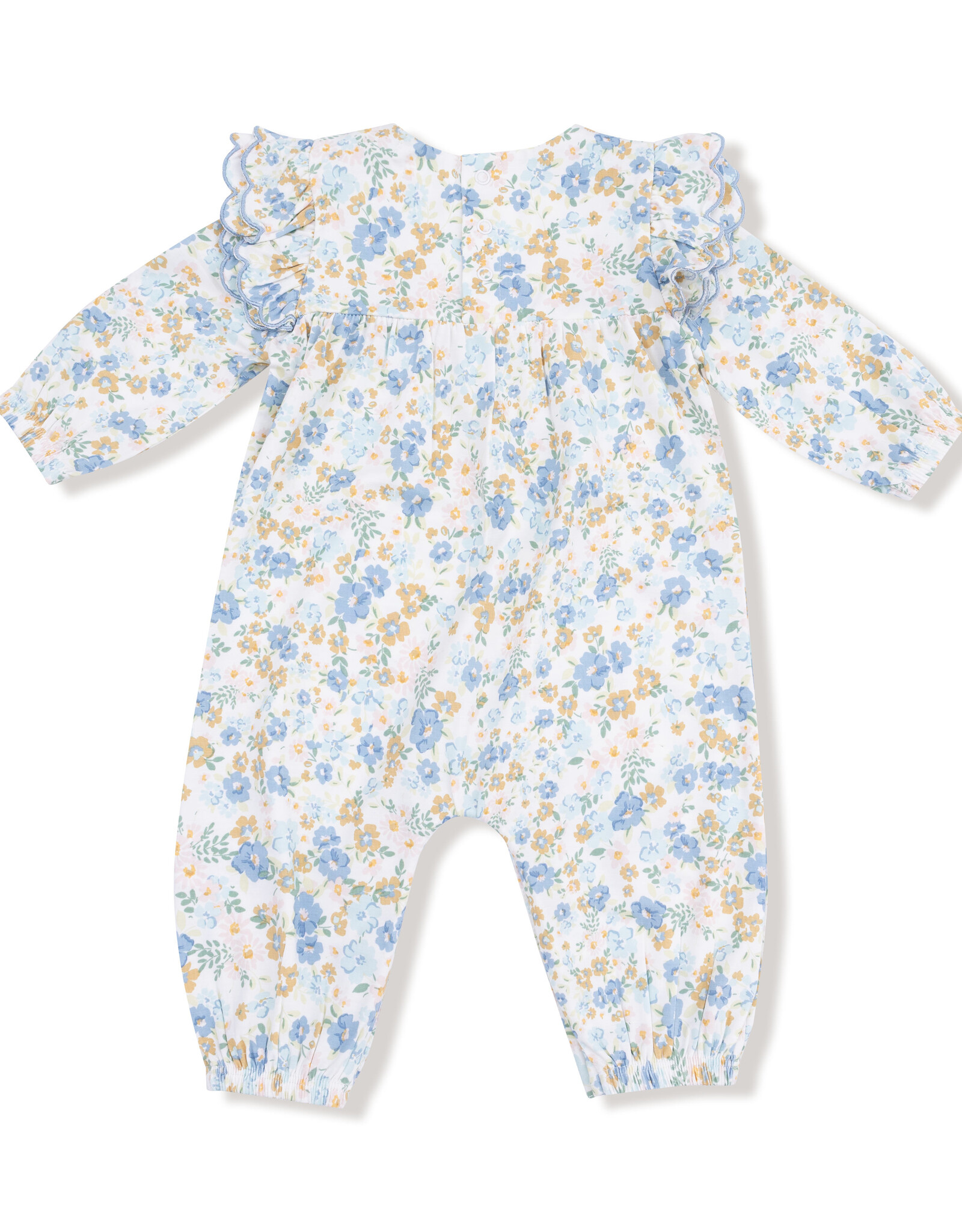 Angel Dear ADF25 LS Petal Ruffle Romper Sweet Calico Rose