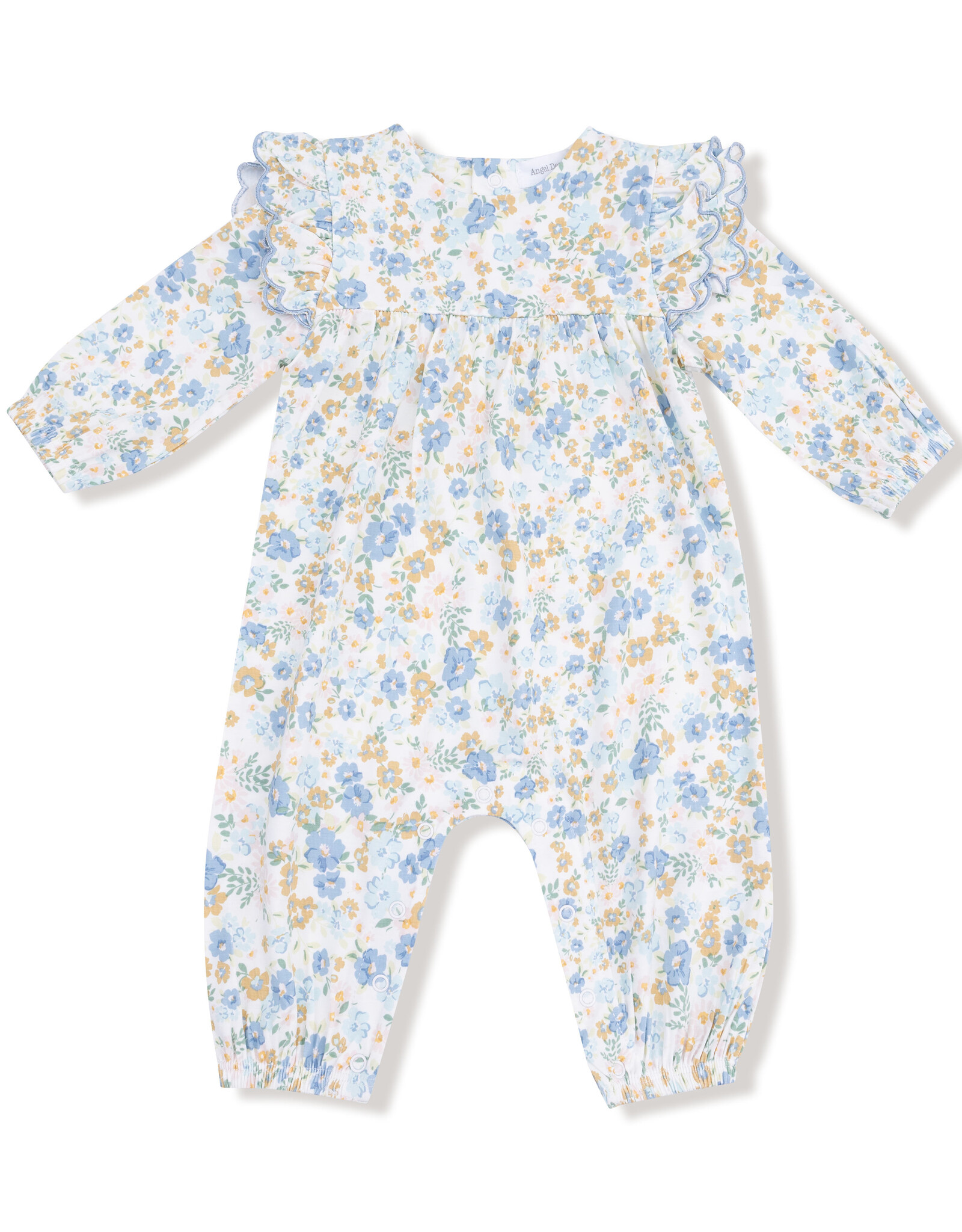 Angel Dear ADF25 LS Petal Ruffle Romper Sweet Calico Rose