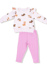 Angel Dear ADF25 French Terry Legging Set Pink Best Friend Dogs