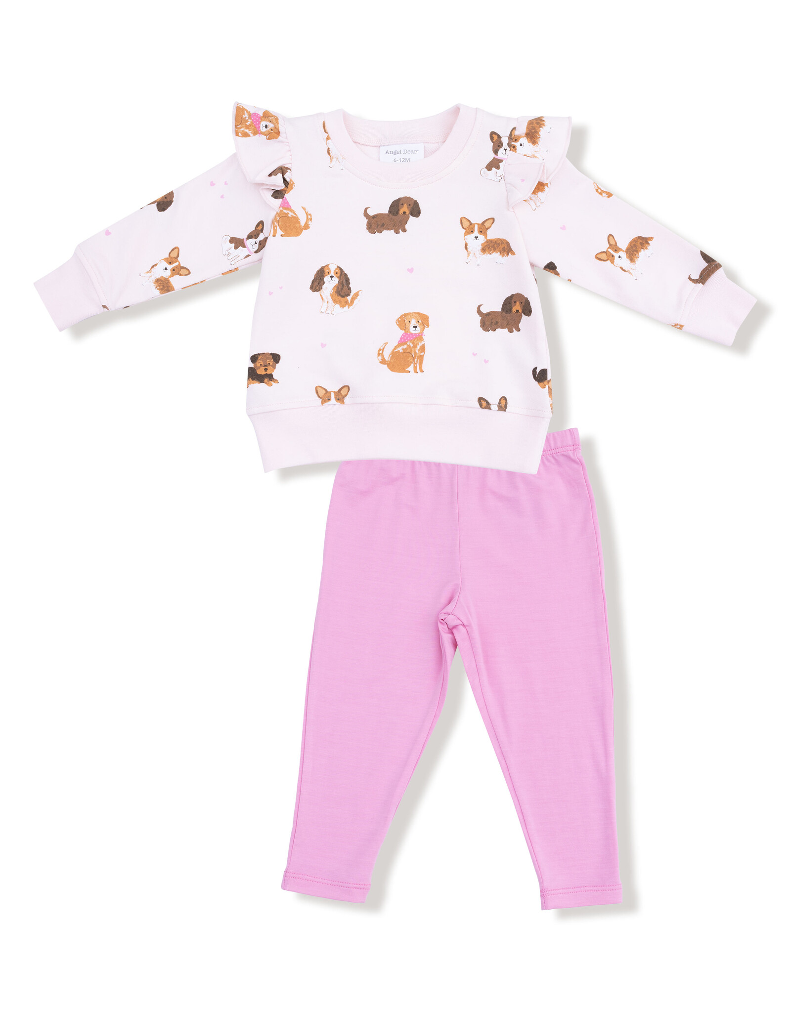 Angel Dear ADF25 French Terry Legging Set Pink Best Friend Dogs