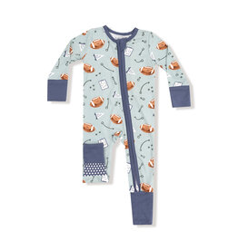 Angel Dear 2 Way Zipper Romper Touchdown Time