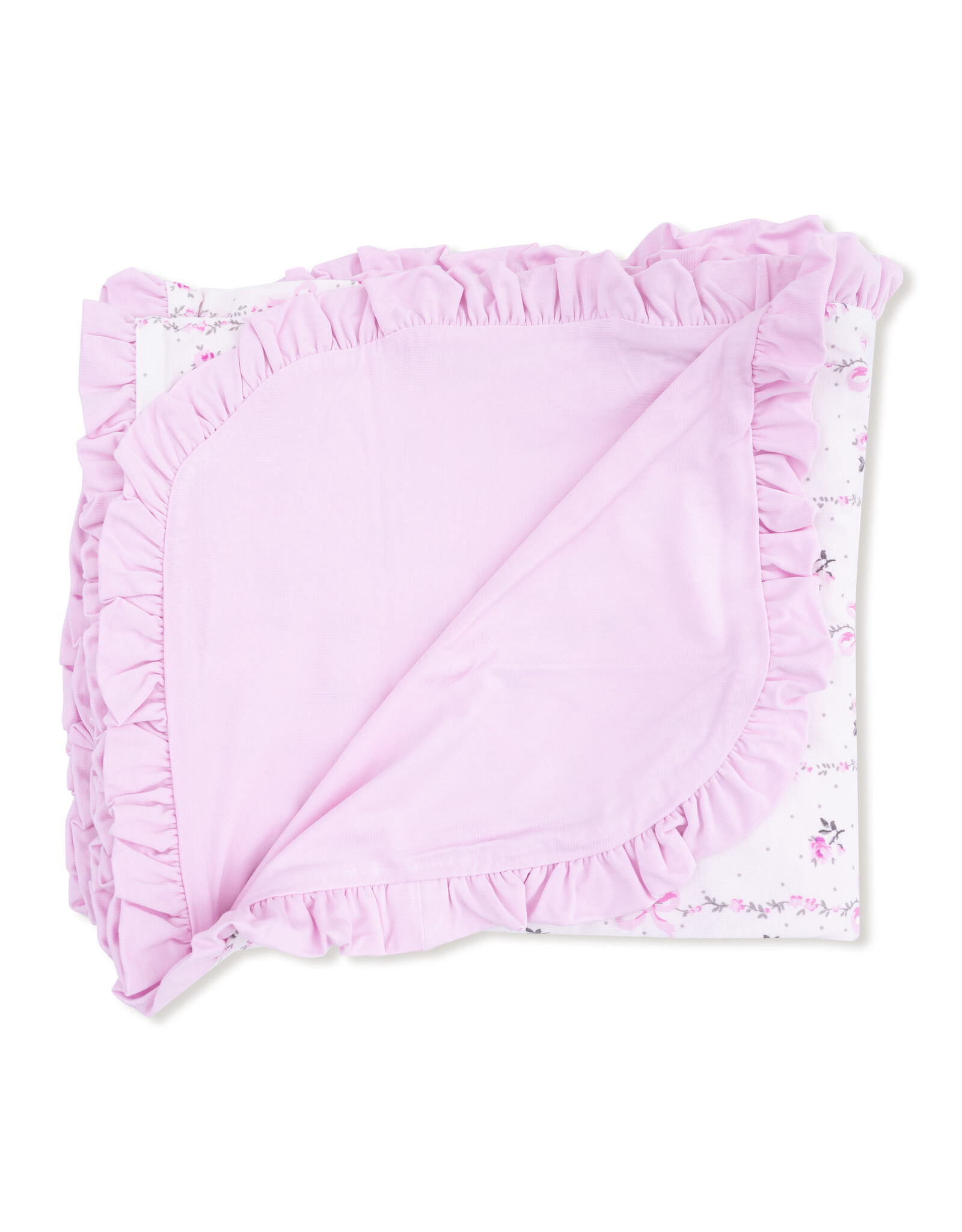 Angel Dear ADF25 Dainty Buds & Bows Stripe Ruffle Blanket