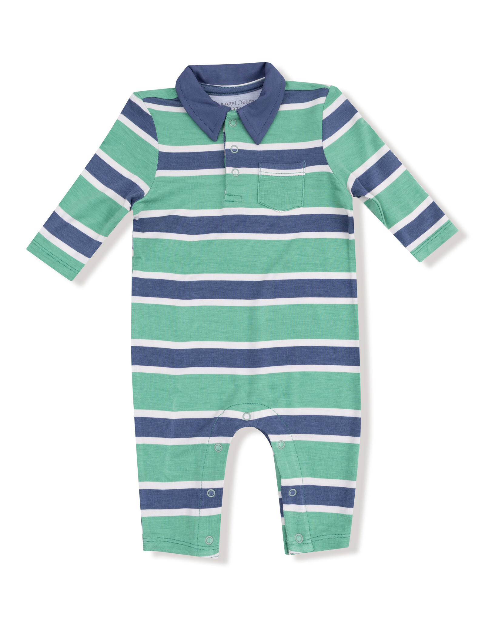 Angel Dear ADF25 Rugby Polo Romper Green/Navy