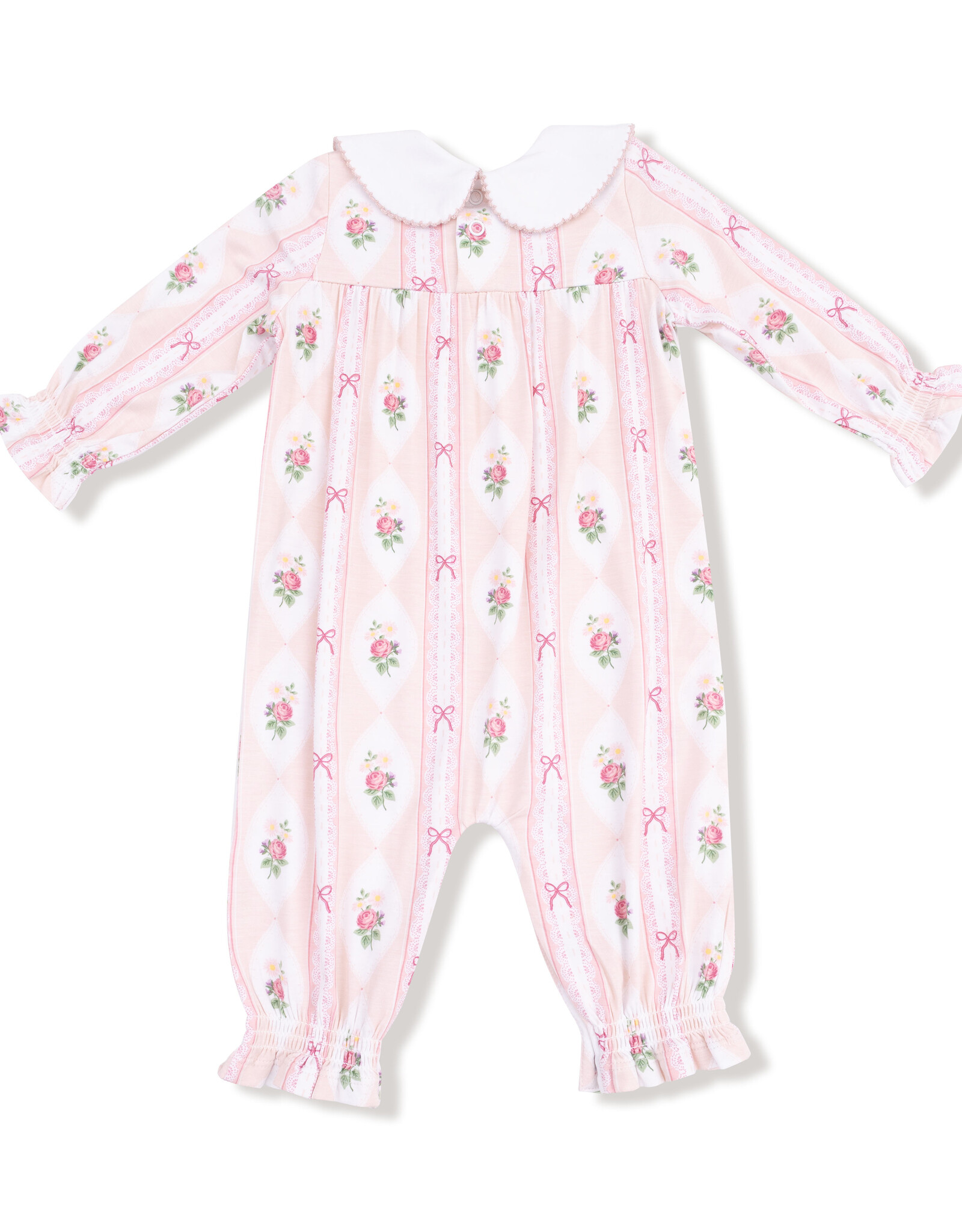 Angel Dear ADF25 Smocked Romper Ogee Lace Floral