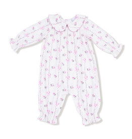 Angel Dear Smocked Romper Dainty Buds & Bows Stripes