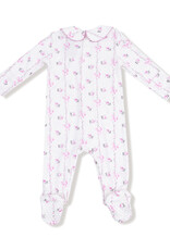 Angel Dear ADF25 Smocked Peter Pan Footie Dainty Buds & Bows Stripe
