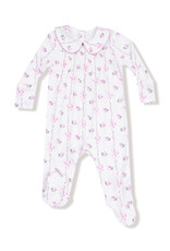 Angel Dear ADF25 Smocked Peter Pan Footie Dainty Buds & Bows Stripe