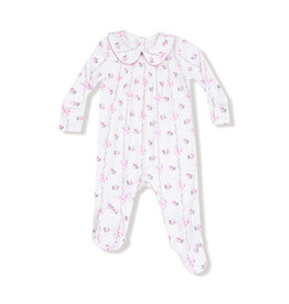 Angel Dear Smocked Peter Pan Footie Dainty Buds & Bows Stripe