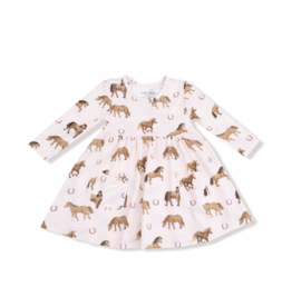 Angel Dear Twirly Dress Pink Horses