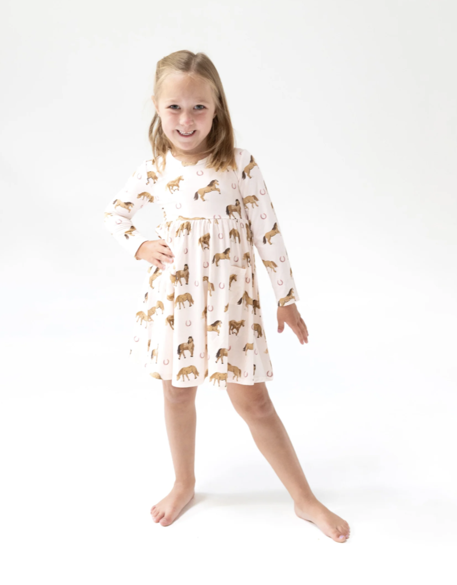 Angel Dear ADF25 Twirly Dress Pink Horses