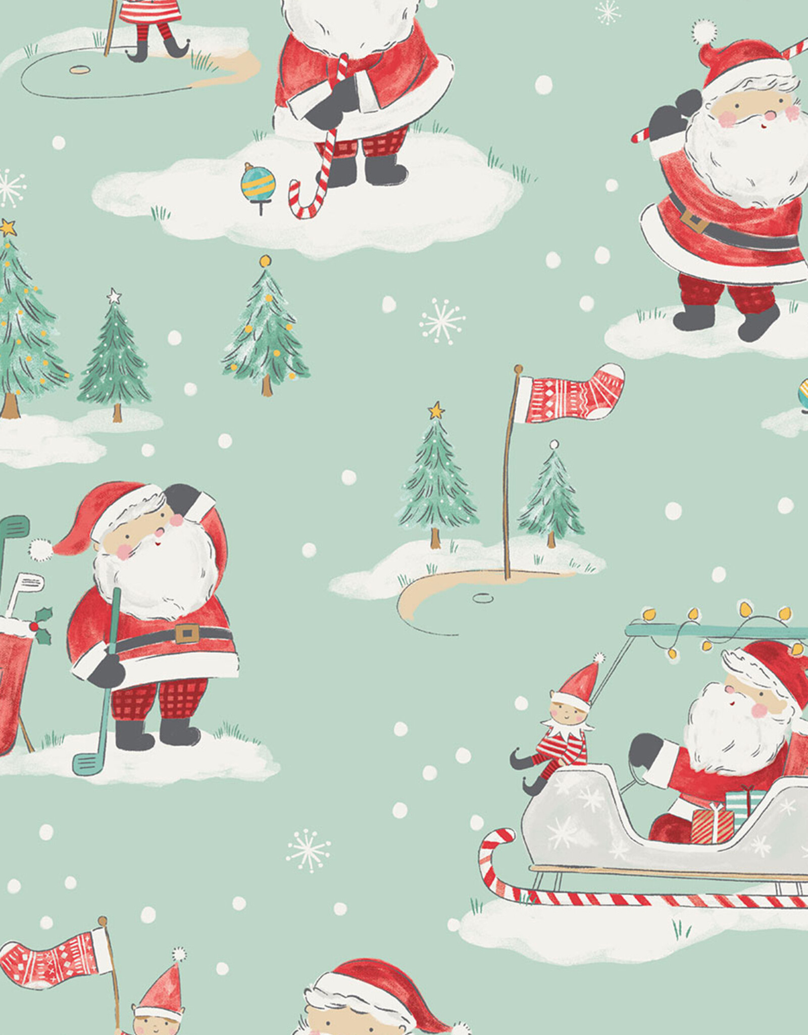 Angel Dear ADF25 2 Way Zipper Romper Golfing Santa Elves