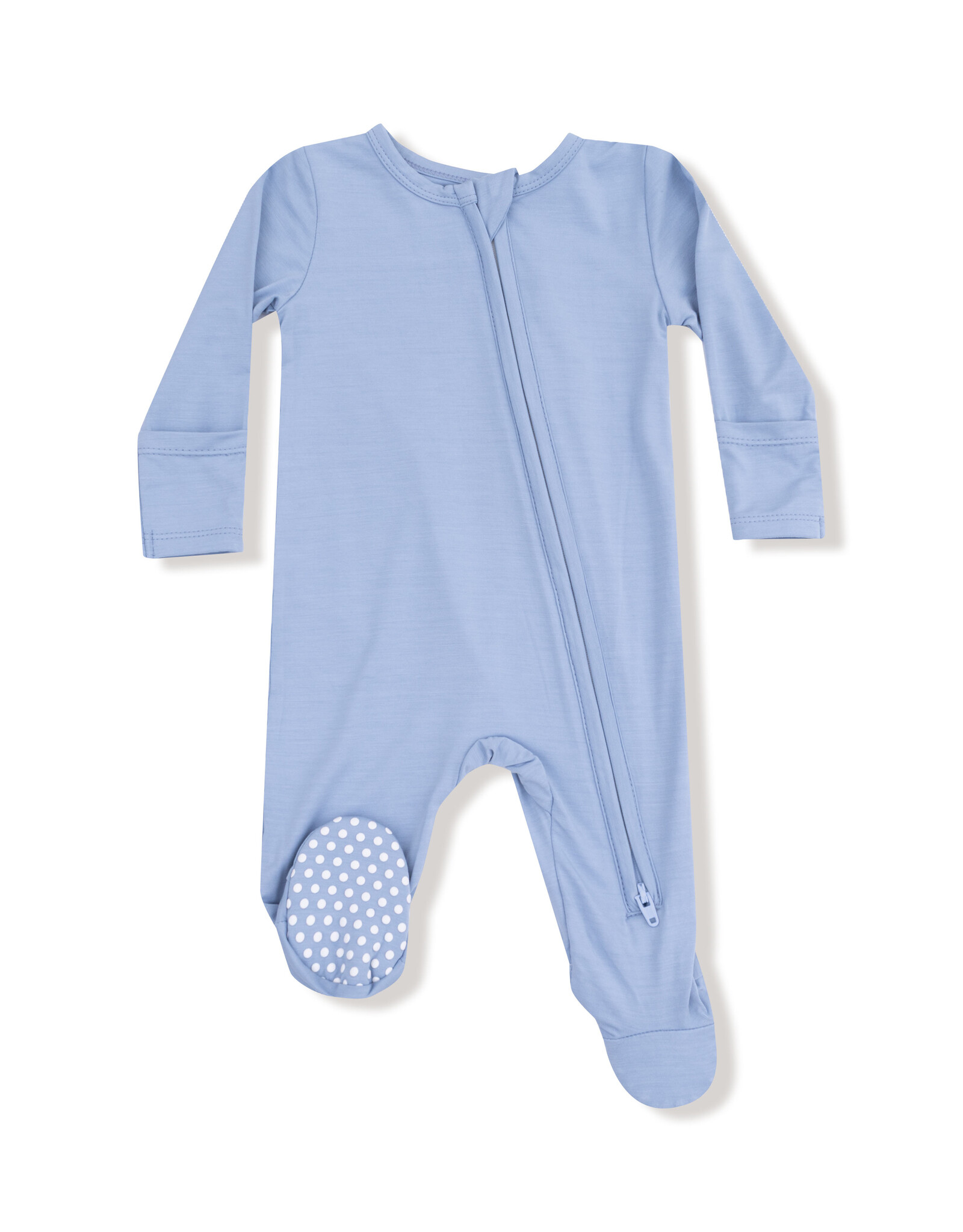 Angel Dear ADF25 2 Way Zipper Footie Soft Chambray
