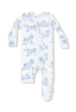 Angel Dear ADF25 2 Way Zipper Footie Farm Toile Blue
