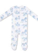 Angel Dear ADF25 2 Way Zipper Footie Farm Toile Blue