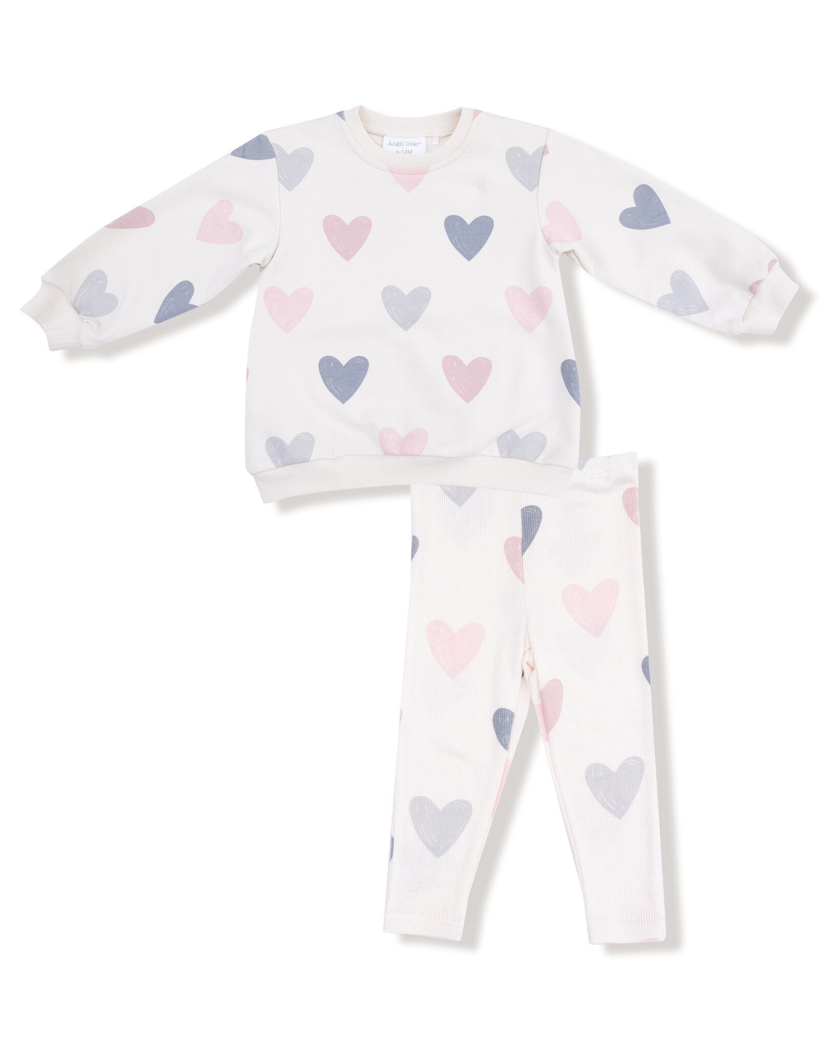 Angel Dear ADF25 French Terry Sweathshirt Legging Set Hearts