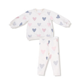 Angel Dear French Terry Sweathshirt Legging Set Hearts