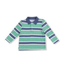 Angel Dear Green/Navy Stripe Polo