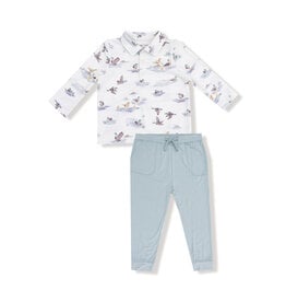 Angel Dear Polo Shirt/Jogger Set Migrating Mallards