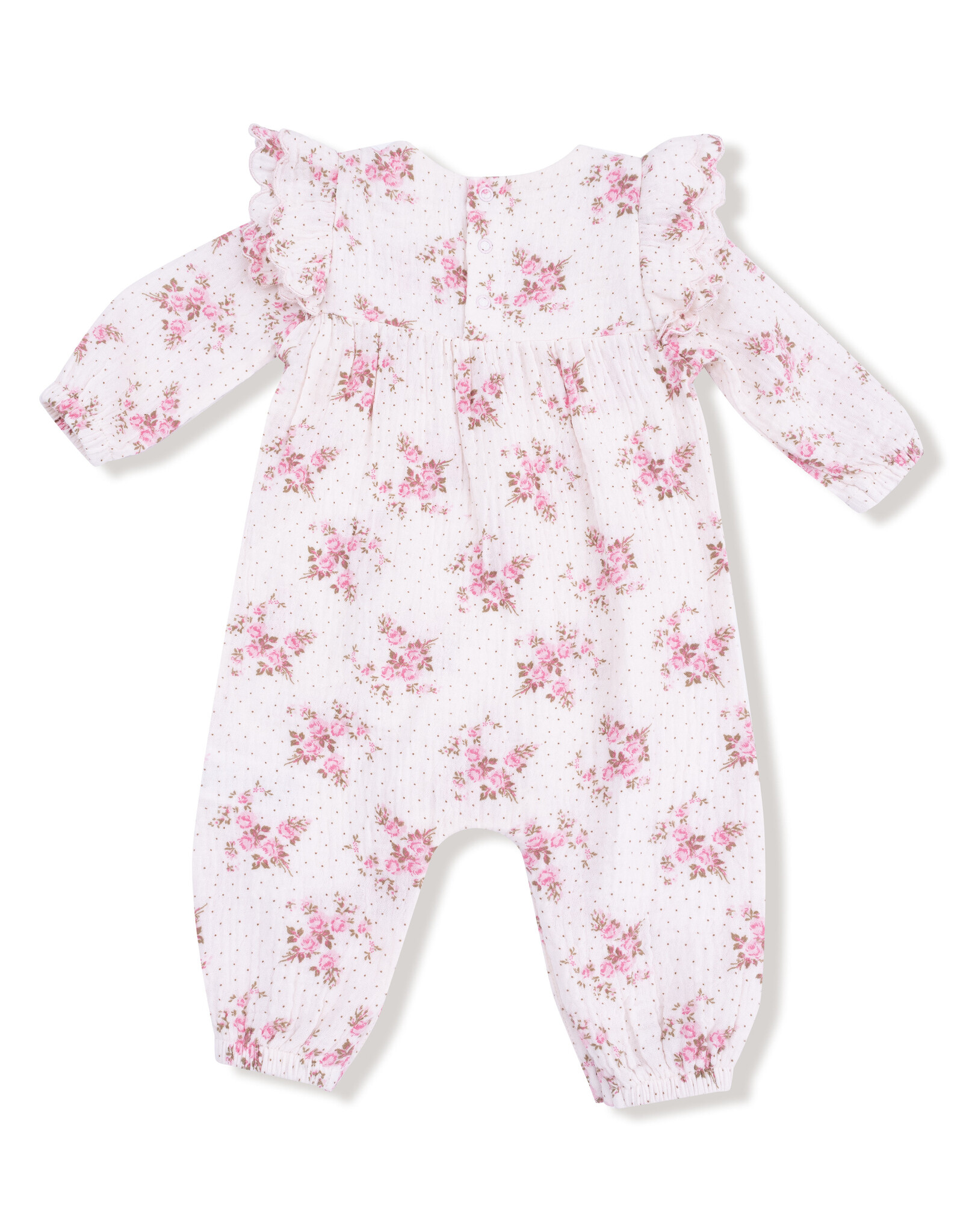 Angel Dear ADF25 LS Petal Ruffle Romper Belle Rosette Dot
