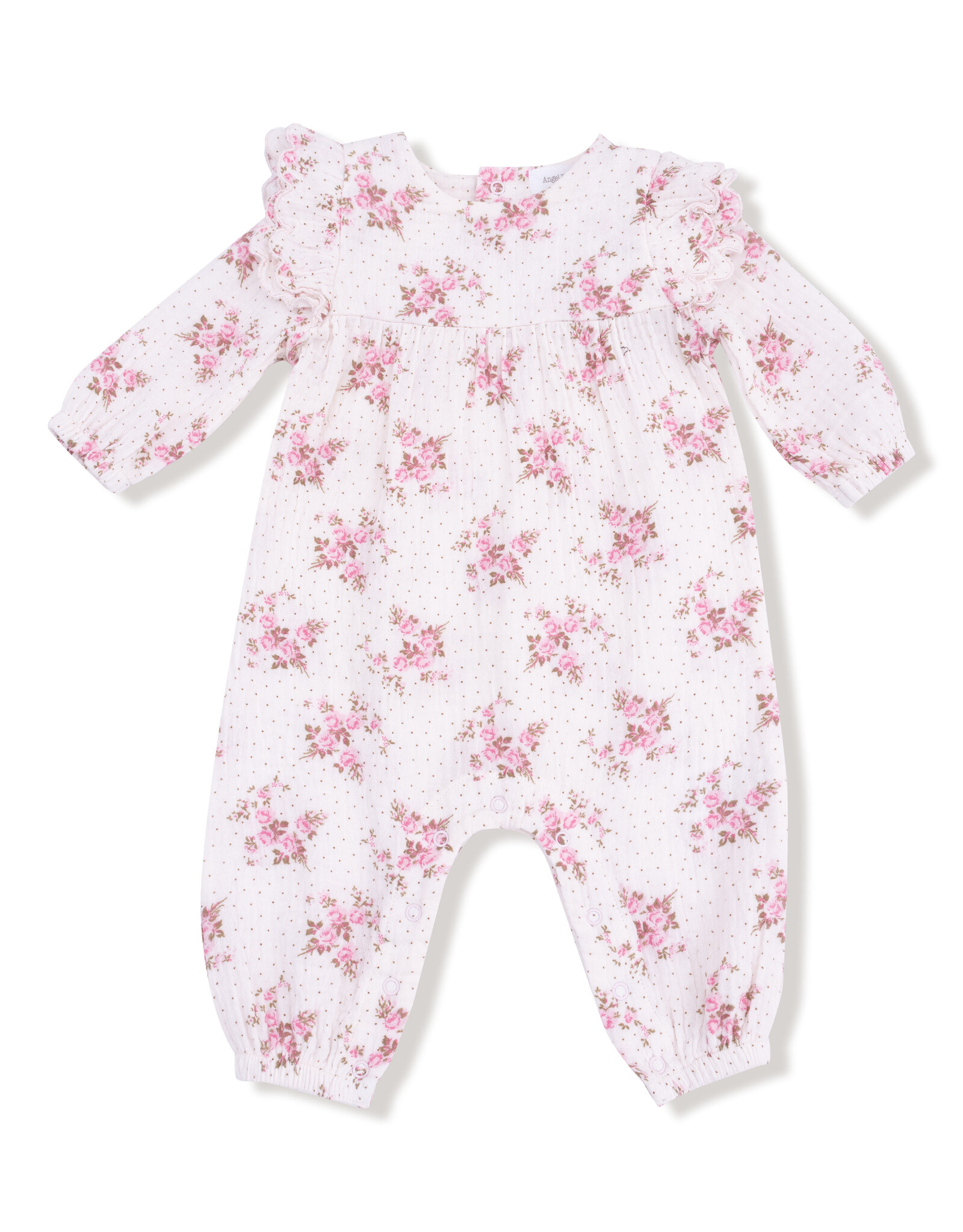 Angel Dear ADF25 LS Petal Ruffle Romper Belle Rosette Dot