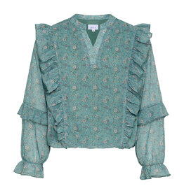 Pleat Katie Top Whimsy Teal