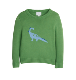 Little English Intarsia Sweater Blue Dinosaur