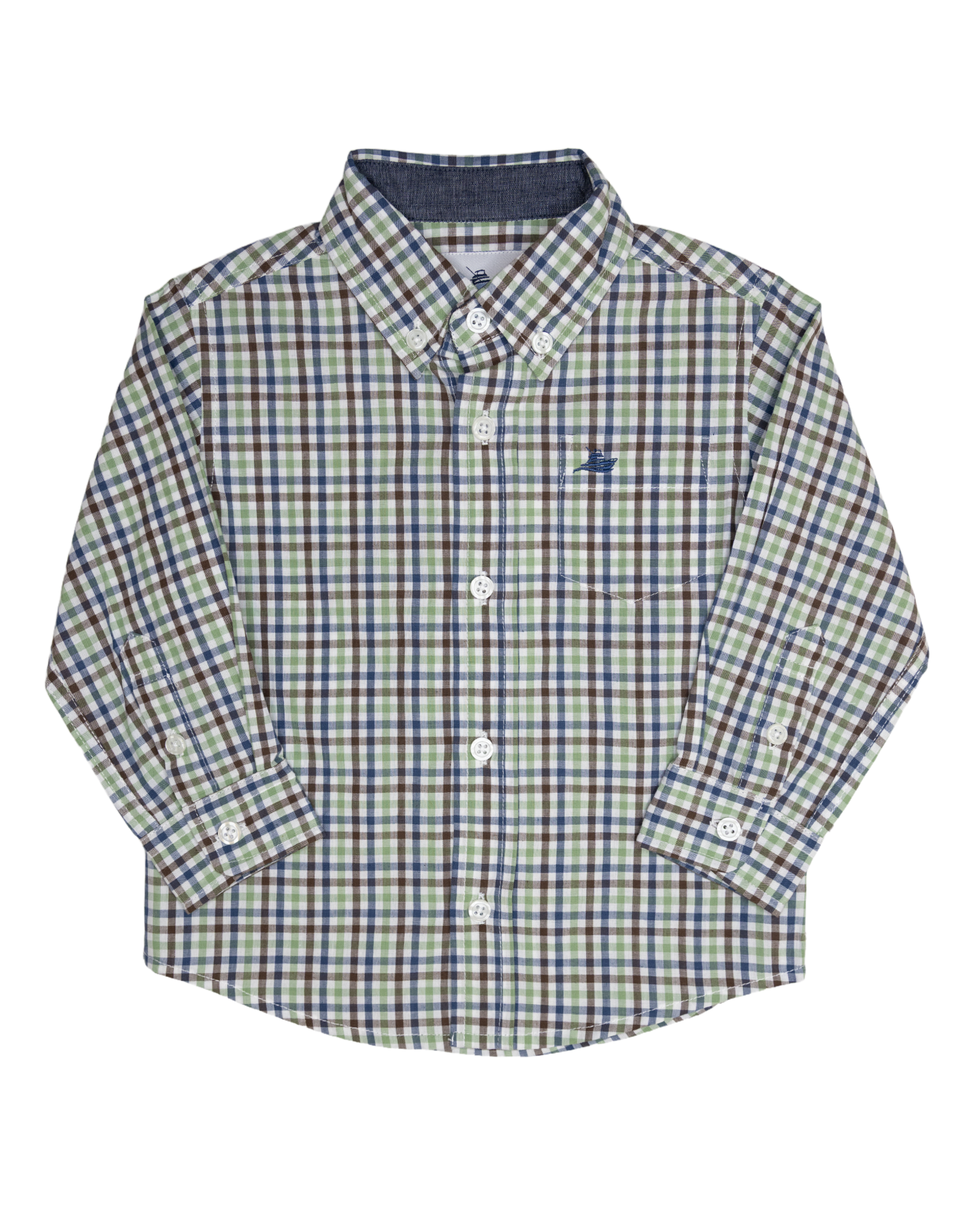 South Bound SBound Dress Shirt 3770 Navy/Aspen Green